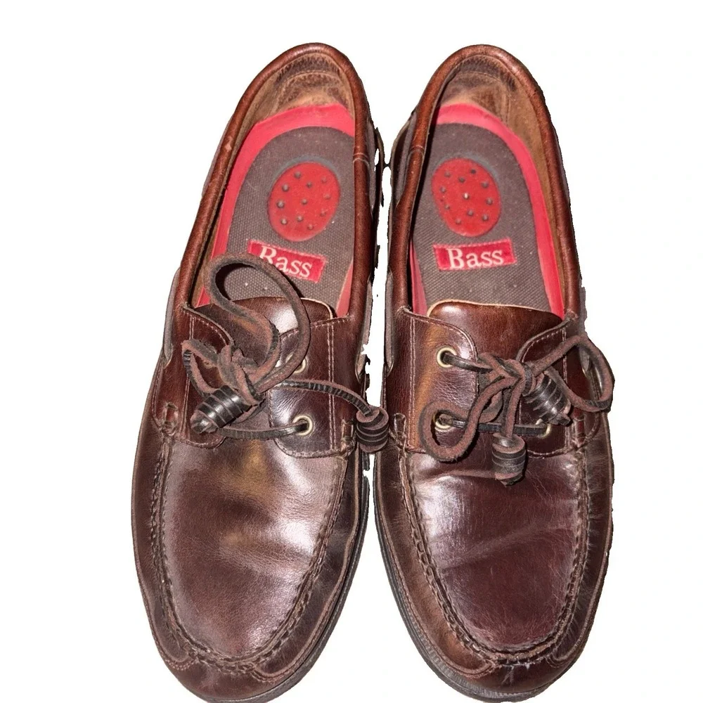 Bass Harry II Men's Size 11 M Shoes Dark Brown Leather‎ Loafers Boat